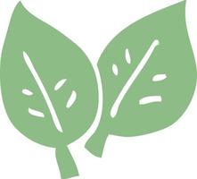 tecknad serie klotter av grön löv vektor