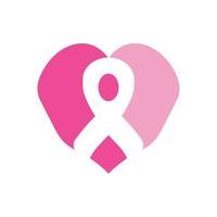 Symbol für Brustkrebs mit rosa Schleife vektor