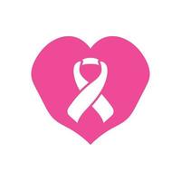 bröst cancer rosa band ikon vektor