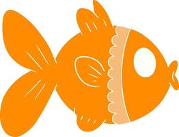 Cartoon-Goldfisch im flachen Farbstil vektor