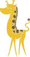 Cartoon-Giraffe im flachen Farbstil vektor