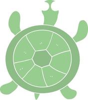 platt Färg stil tecknad serie sköldpadda vektor