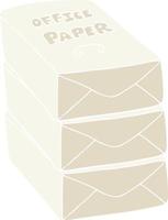 platt Färg illustration av en tecknad serie kontor papper stack vektor
