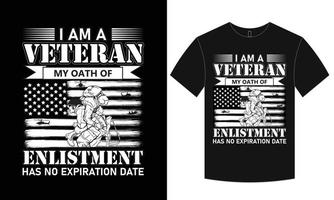 Veteranen-T-Shirt-Design vektor