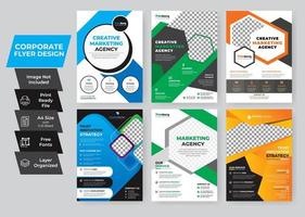 buntes Corporate Flyer Set vektor