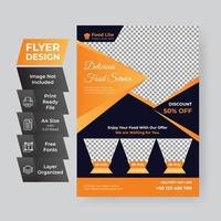 Orange und schwarz moderner Restaurant Flyer
