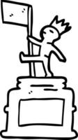 Strichzeichnung Cartoon-Denkmal-Statue vektor