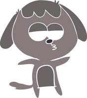 Cartoon gelangweilter Hund im flachen Farbstil vektor