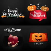 glad halloween typografi set vektor