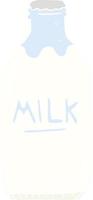 platt Färg illustration av en tecknad serie mjölk flaska vektor