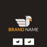 einfache, mutige, moderne Stockenten-Logo-Designvorlage, geeignet für Entenfarmen, Entenrestaurants usw vektor
