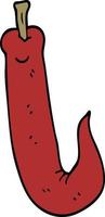 Cartoon-Doodle rote scharfe Chilischote vektor