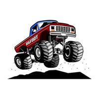 Monstertruck-Illustrationsdesignvektor vektor