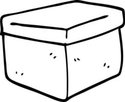 linje teckning tecknad serie arkivering låda vektor