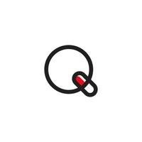 einfache buchstabe q kapsel logo design vorlage auf weißem hintergrund. geeignet für jede Branding-Logo-Vorlage. vektor