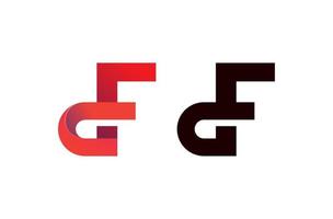 brev df eller gf logotyp design mall på vit bakgrund vektor