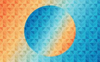 abstrakt retro mönster av geometrisk former.orange och ljus blå färgrik lutning mosaik- bakgrund. geometrisk hipster triangel- bakgrund, vektor