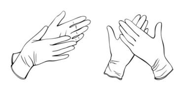 medizinische Handschuhe. hand gezeichnete vektorillustration vektor