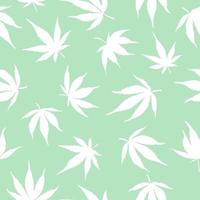 grüne Cannabisblätter nahtloses Muster vektor