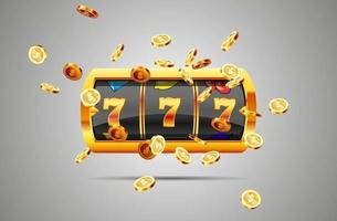 Goldener Spielautomat gewinnt den Jackpot. vektor