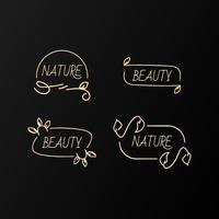 modernes gold-luxus-schönheits-natur-logo-design vektor