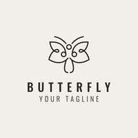 modernes minimales Blumen-Schmetterlings-Logo-Design vektor