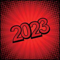 bunte webvorlage comic zoom neujahr 2023 - vektor