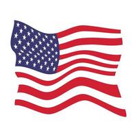 bild der amerikanischen flagge, symbol der vereinigten staaten, stern und streifenillustration. Vektor der amerikanischen Flagge. Bellwave der amerikanischen Flagge