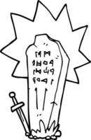 linje teckning tecknad serie heros grav vektor