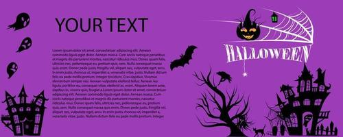 halloween baner med halloween spöke ballonger, spindel och bat.läskigt luft ballonger.webbplats läskigt eller baner mall. vektor