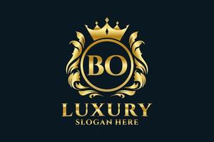 Royal Luxury Logo-Vorlage mit anfänglichem Bo-Buchstaben in Vektorgrafiken für luxuriöse Branding-Projekte und andere Vektorillustrationen. vektor