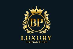Royal Luxury Logo-Vorlage mit anfänglichem bp-Buchstaben in Vektorgrafiken für luxuriöse Branding-Projekte und andere Vektorillustrationen. vektor