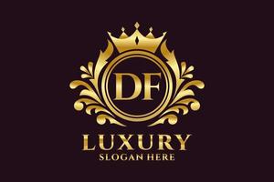 Royal Luxury Logo-Vorlage mit anfänglichem df-Buchstaben in Vektorgrafiken für luxuriöse Branding-Projekte und andere Vektorillustrationen. vektor