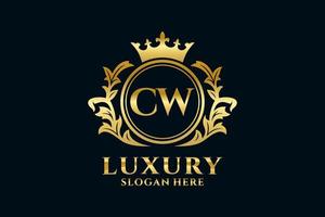 Royal Luxury Logo-Vorlage mit anfänglichem cw-Buchstaben in Vektorgrafiken für luxuriöse Branding-Projekte und andere Vektorillustrationen. vektor