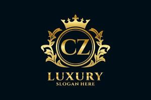 Royal Luxury Logo-Vorlage mit anfänglichem cz-Buchstaben in Vektorgrafiken für luxuriöse Branding-Projekte und andere Vektorillustrationen. vektor