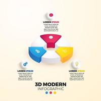 3d modern infographic 3 element vektor