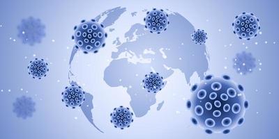 medizinisches Banner mit abstrakten Viruszellen auf Globus vektor