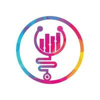 Stethoskop-Finanzlogo-Design-Ikonenvektor. Logo für die Buchhaltung der Krankenschwester. Design-Vorlage für das Logo der medizinischen Apotheke. vektor