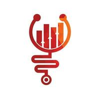 stetoskop finansiera logotyp design ikon vektor. sjuksköterska bokföring logotyp. medicinsk apotek logotyp design mall. vektor
