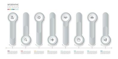 silberne 3d lange Kreisetikett-Infografik vektor