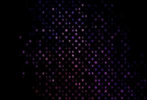dunkelviolettes, rosafarbenes Vektormuster mit Kartensymbol. vektor