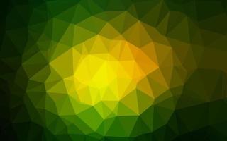 mörkgrön, gul vektor abstrakt polygonal textur.