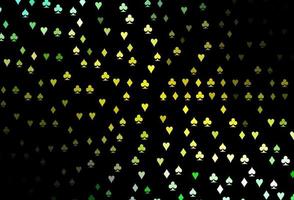 dunkelgrünes, gelbes Vektormuster mit Kartensymbol. vektor