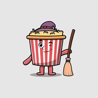 Popcorn-Figur in Form einer niedlichen Cartoon-Hexe vektor