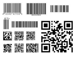 streckkod qr-kodsymboluppsättning vektor