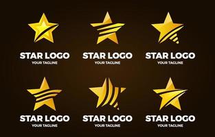 guld stjärna logotyp uppsättning samling vektor
