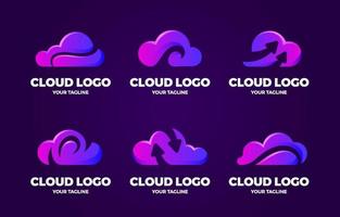 Sammlung von Farbverlaufswolken-Logos vektor