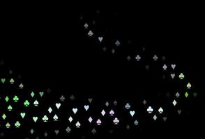 dunkle mehrfarbige, regenbogenfarbene Vektorabdeckung mit Symbolen des Glücksspiels. vektor