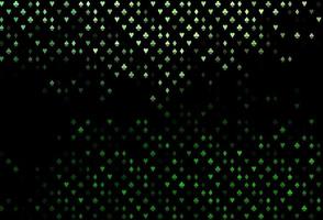 mörkgrön vektor mall med pokersymboler.
