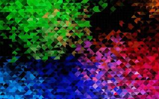 dunkles mehrfarbiges, regenbogenfarbenes Vektorlayout mit Linien, Dreiecken. vektor